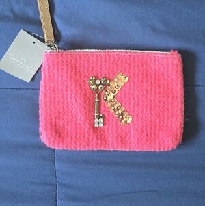 Anthropologie Vibrant Pink Wristlet with Key Accent